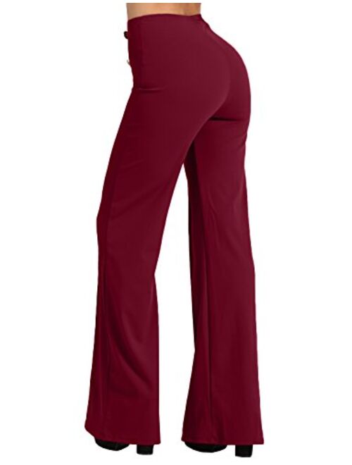 NE PEOPLE Womens High Waist Sailor Bell Bottom Long Pants Made in USA S-3XL