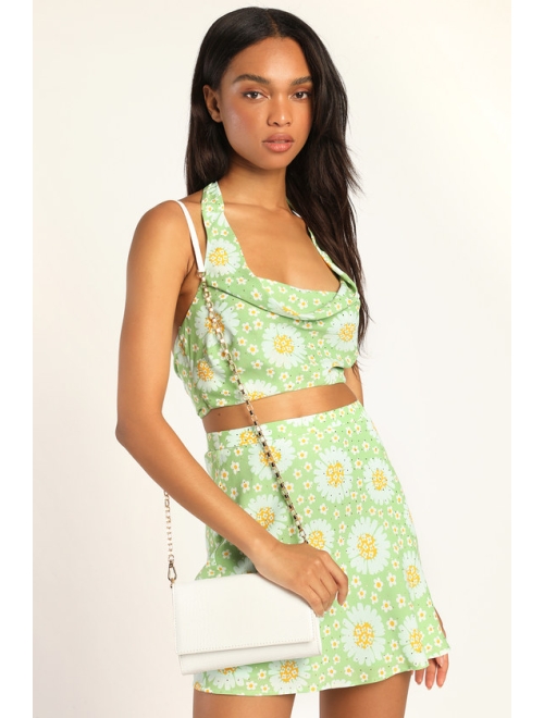 Lulus Talliah White Crocodile Embossed Wallet