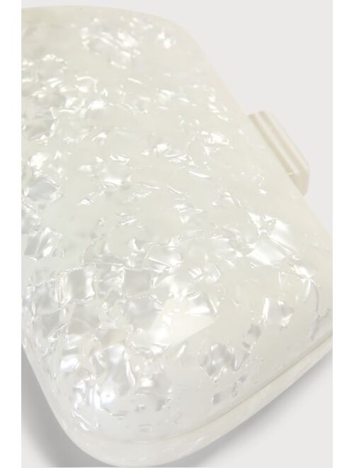 Lulus Fancy Fun White Lucite Hard Case Clutch