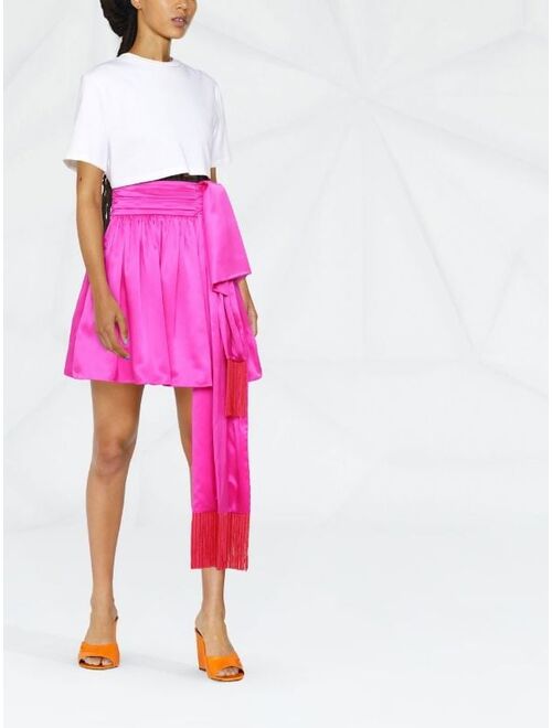 Rochas drape-detail pleated mini skirt