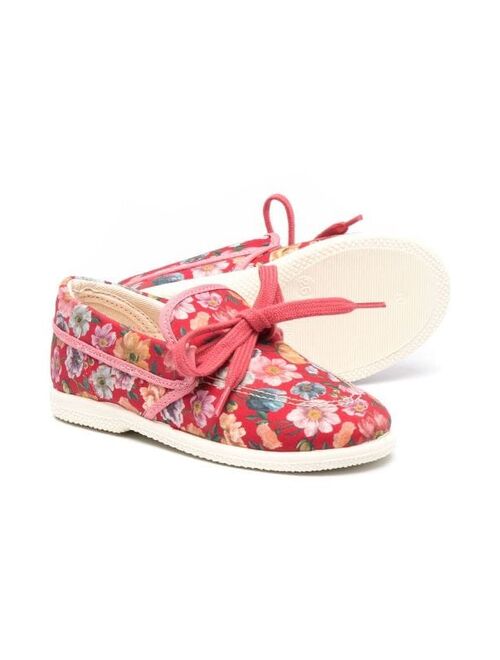 Pepe floral print bow-embellished loafers