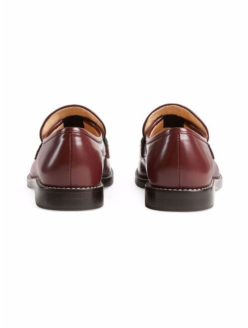 Gucci Kids Web-trim leather loafers