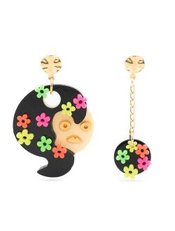 Amir Slama floral-applique asymmetric earrings