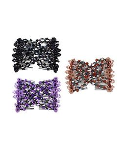 Lovef Jewelry Lovef 3pcs Magic Beads Elastic Double Hair Comb Clip Stretchy Hair Combs Clips Fashion Hair Style Hairpin Magic Hair Combs Headbands
