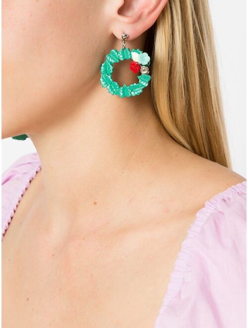Amir Slama floral-applique asymmetric earrings