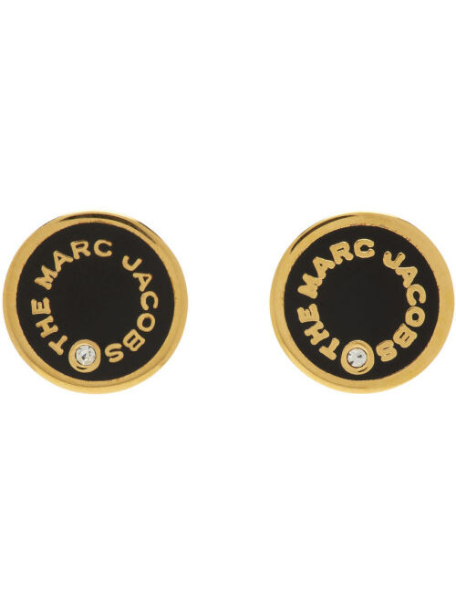 Marc Jacobs Gold & Black 'The Medallion' Stud Earrings