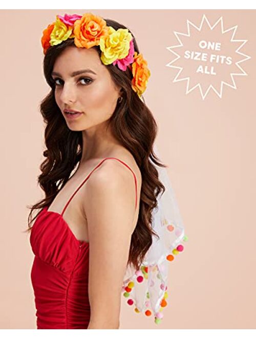 xo, Fetti Final Fiesta Bachelorette Veil | Flower + Pom Pom, Bride To Be Gift, Bridal Shower Favor