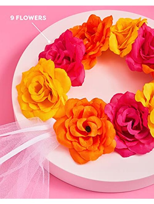 xo, Fetti Final Fiesta Bachelorette Veil | Flower + Pom Pom, Bride To Be Gift, Bridal Shower Favor