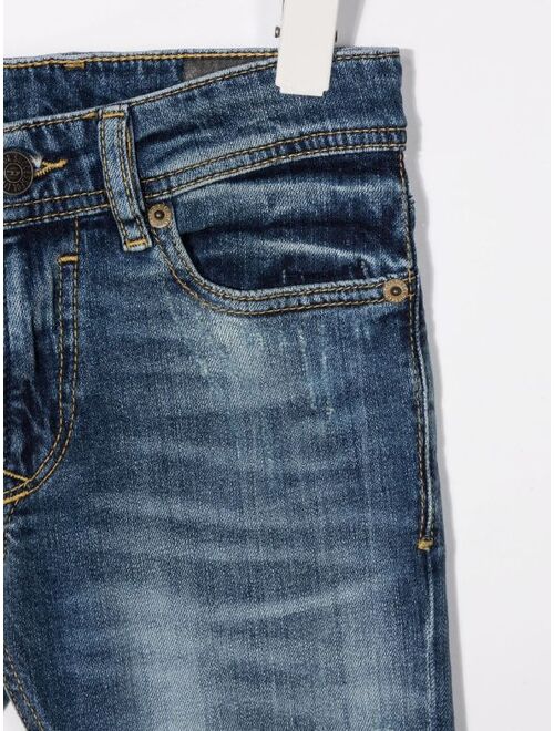 Diesel Kids whiskered slim-fit jeans