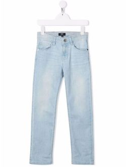 BOSS Kidswear double-washed straight-leg jeans