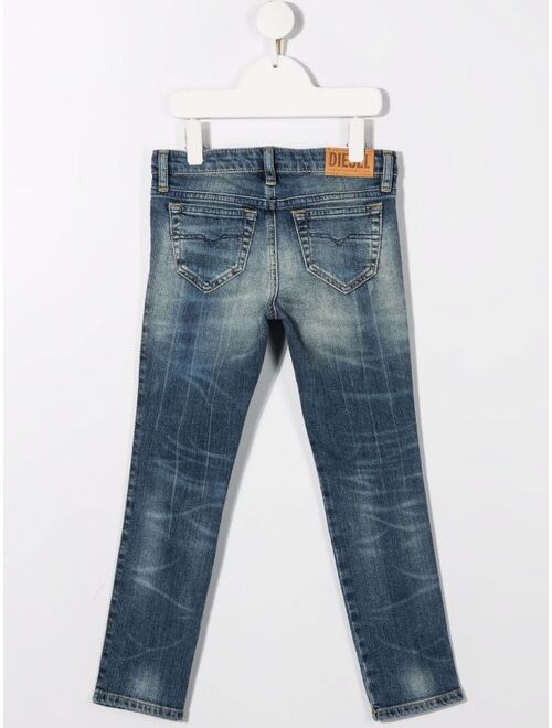 Diesel Kids straight-leg cotton-blend jeans