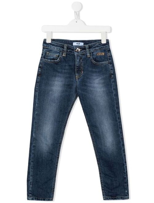 MSGM Kids dark-wash straight-leg jeans
