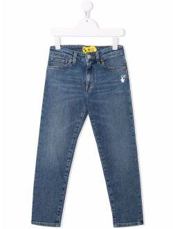 Off-White Kids mid-rise straight jeans