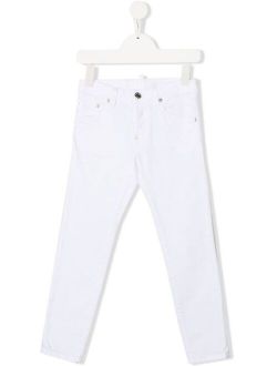 Kids logo-patch slim-cut jeans