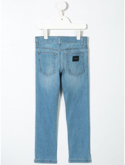 Dolce & Gabbana Kids five pocket design denim trousers