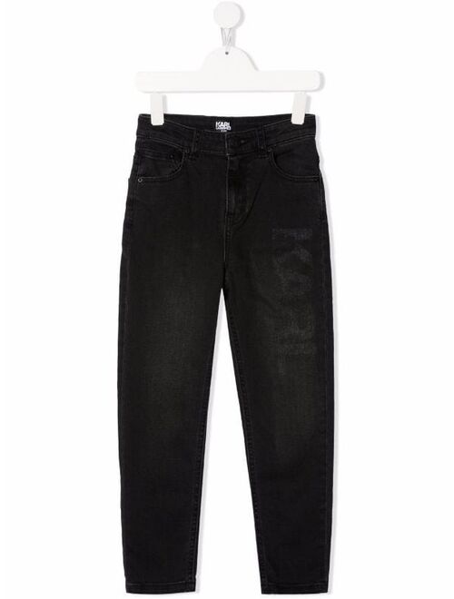 Karl Lagerfeld Kids mid-rise straight-leg jeans