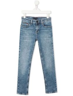 Junior mid-rise straight-leg jeans
