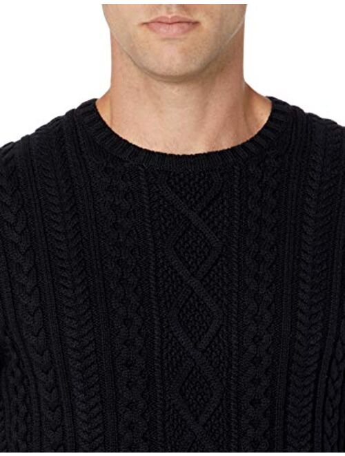 Amazon Essentials Men's Long-Sleeve 100% Cotton Fisherman Cable Crewneck Sweater