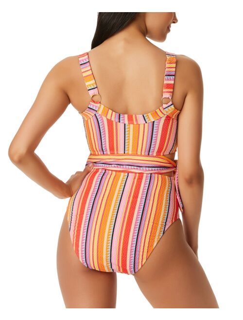 Jessica Simpson Women's Escape to Pacific Tied One-Piece Swimsuit