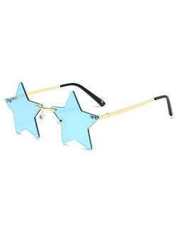 Generic Rimless Sunglasses, Star Shape Funny Party Glasses for Women & Men Pentagram Eyewear Christmas Decoration Sun Glasses