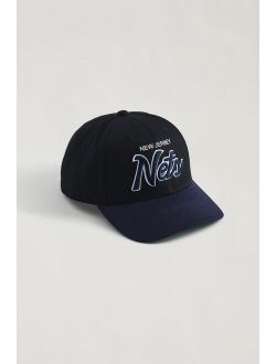 New Jersey Nets Two-Tone Script Logo Baseball Hat
