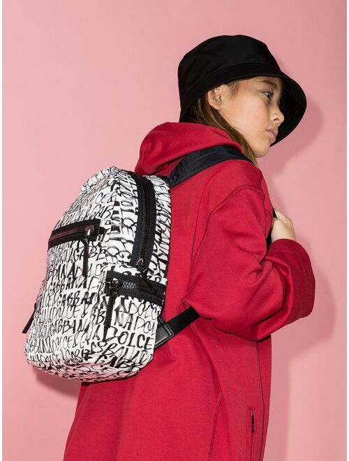 Dolce & Gabbana Kids graffiti print backpack