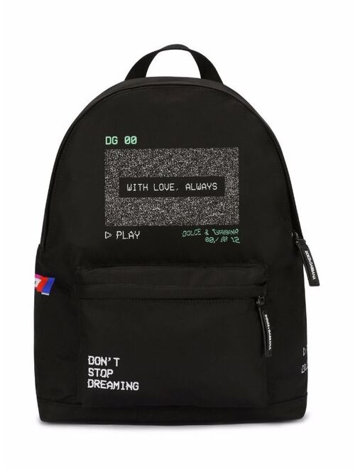 Dolce & Gabbana Kids screen-print backpack