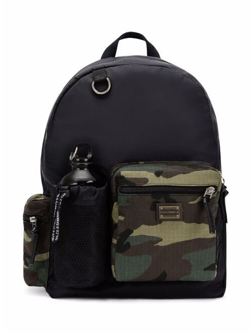 Dolce & Gabbana Kids camouflage print detail backpack