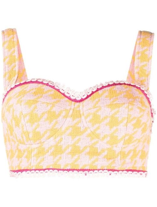 Moschino houndstooth bralette top