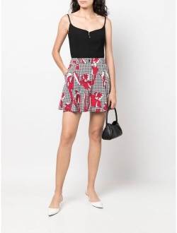 Boutique Moschino floral-houndstooth shorts