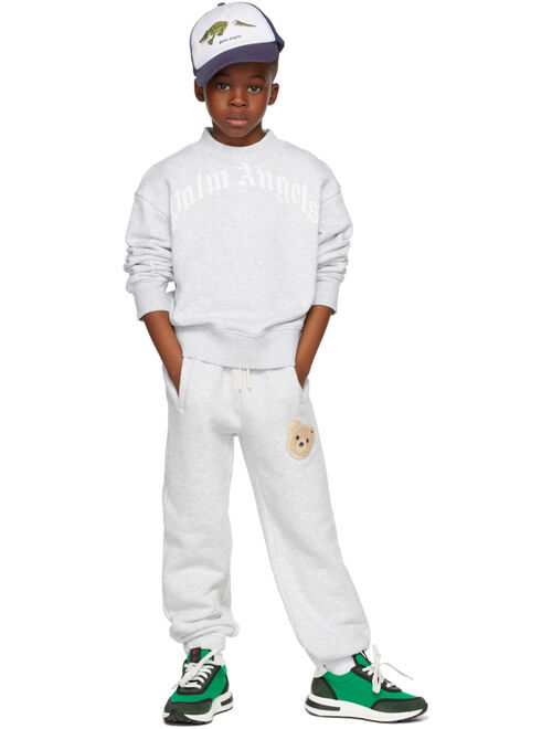 PALM ANGELS Kids Gray Logo Sweatshirt