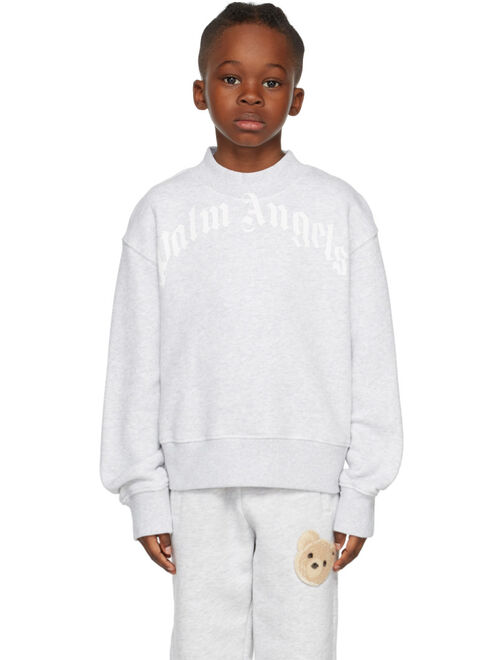 PALM ANGELS Kids Gray Logo Sweatshirt