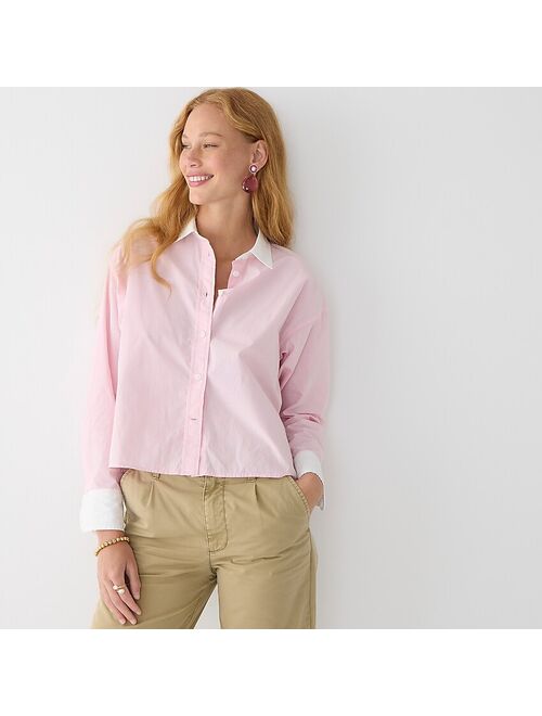 J.Crew Relaxed-fit cropped end-on-end cotton shirt