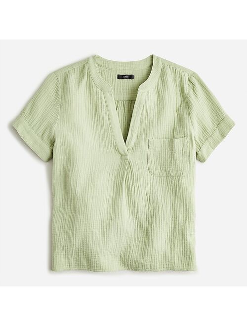 Buy J.Crew Vneck soft gauze popover online Topofstyle
