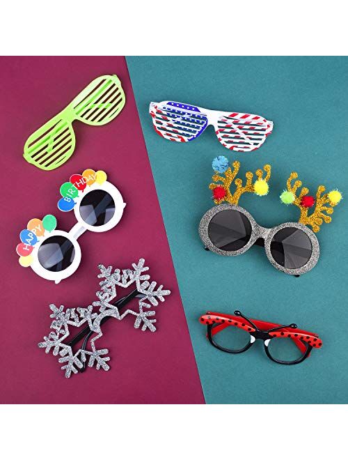 CLOSEUS 15 Pack Glasses Favor Sets Party Sunglasses Dress Up Themed Photo Booth Props Eyeglasses