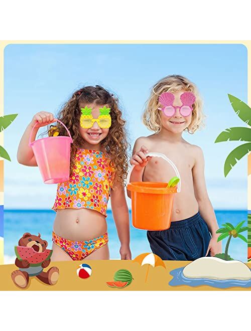 Aohcae Novelty Party Sunglasses, 6 Pairs Hawaiian Luau Party Decorations Sunglasses, Funny Hawaiian Glasses for Summer Pool Beach Party Decorations, Luau Tropical Party, 