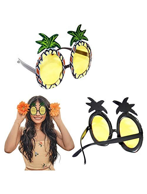 Td.Ives Funny Sunglasses,Novelty Party Sunglasses, Creative Funny Sunglasses, Funny Hawaiian Tropical Sunglasses,Luau Fancy Dress Party Supply, Hawaii Themed Sunglasses,B