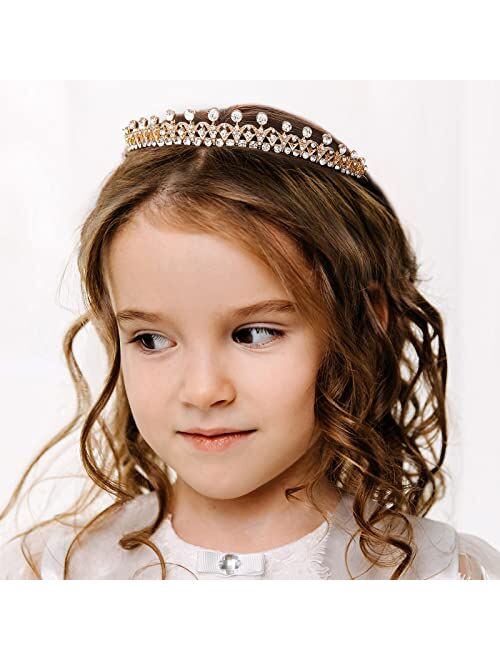 AW BRIDAL Crystal Tiara Crowns for Women - Sparkling Princess Tiara for Bride, Fashion Bridal Headband Hair Accessories for Wedding Birthday Prom Silver