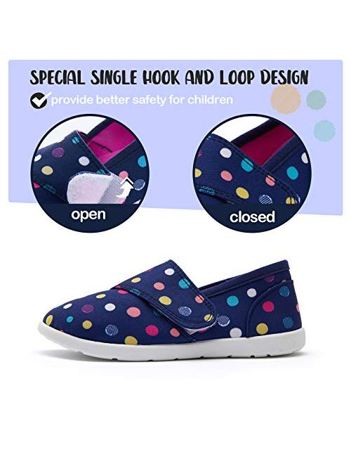 K KomForme Toddler Sneakers Girl Boys Slip On Canvas Shoes with Breathable Upper