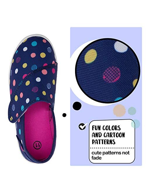 K KomForme Toddler Sneakers Girl Boys Slip On Canvas Shoes with Breathable Upper