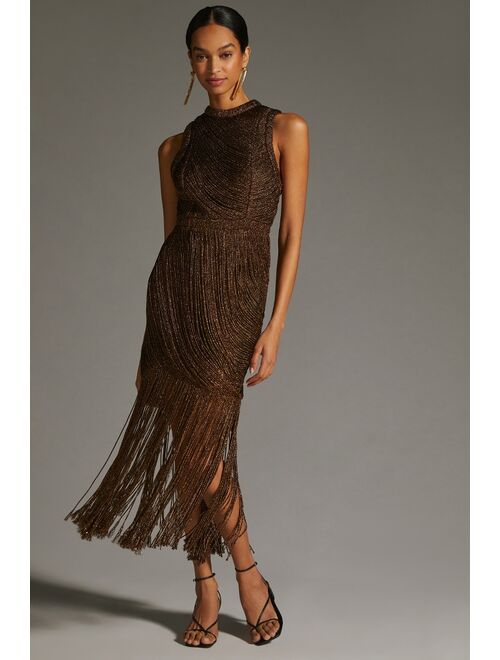 Not So Serious by Pallavi Mohan Fringed Halter Dress