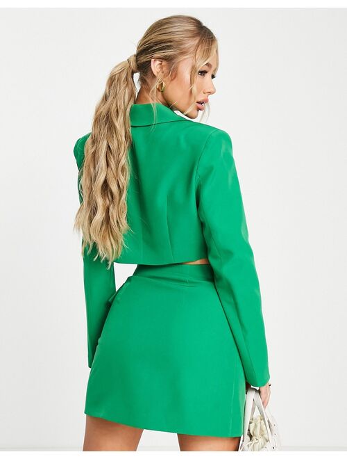 Aria Cove oversized cropped blazer in green - part of a set