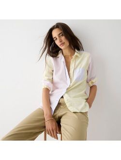 Classic-fit cotton poplin shirt in cocktail stripe