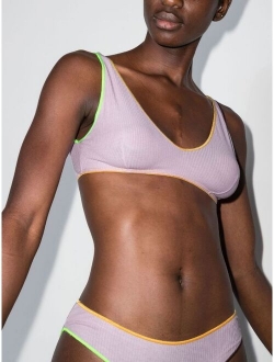 Baserange ribbed-knit triangle-cup bra