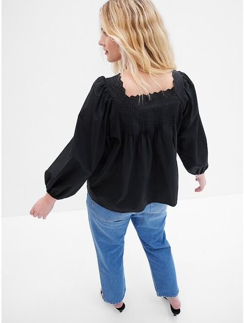 Gap Puff Sleeve Button-Front Top
