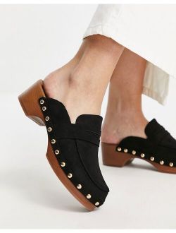 Marleigh clog flat mules in black