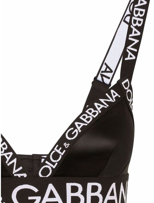 Dolce & Gabbana branded-elastic triangle bra