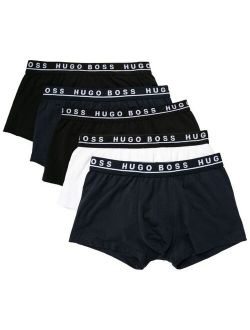 BOSS pack of five logo-waistband boxer shorts