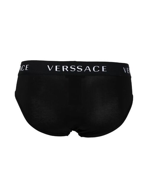 Versace three-pack logo-waistband briefs