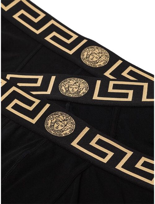 Versace logo-waistband set of three boxer shorts